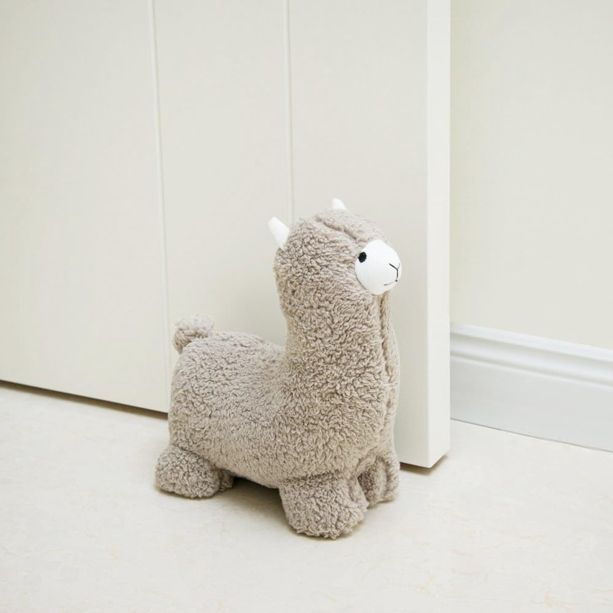 Deurstopper voor Thuis en Kantoor - Verzwaarde Interieur Stof Dierlijke Deurstopper - Alpaca