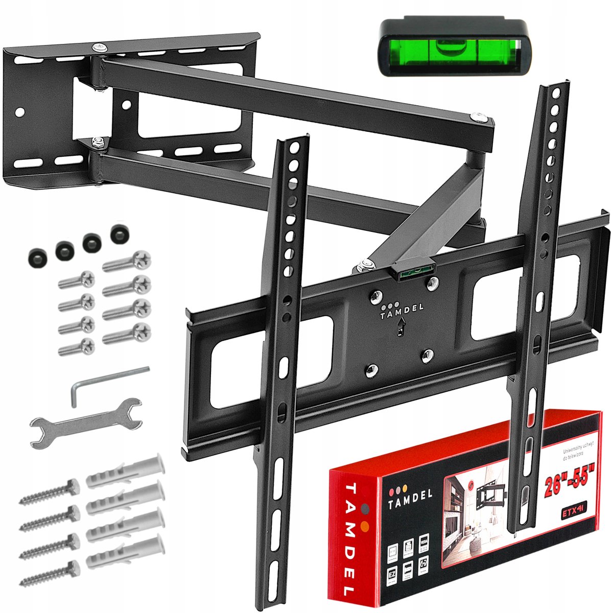 TV Muurbeugel 26-55" 72cm Lange Arm, Draaibaar, Kantelbaar, 35kg
