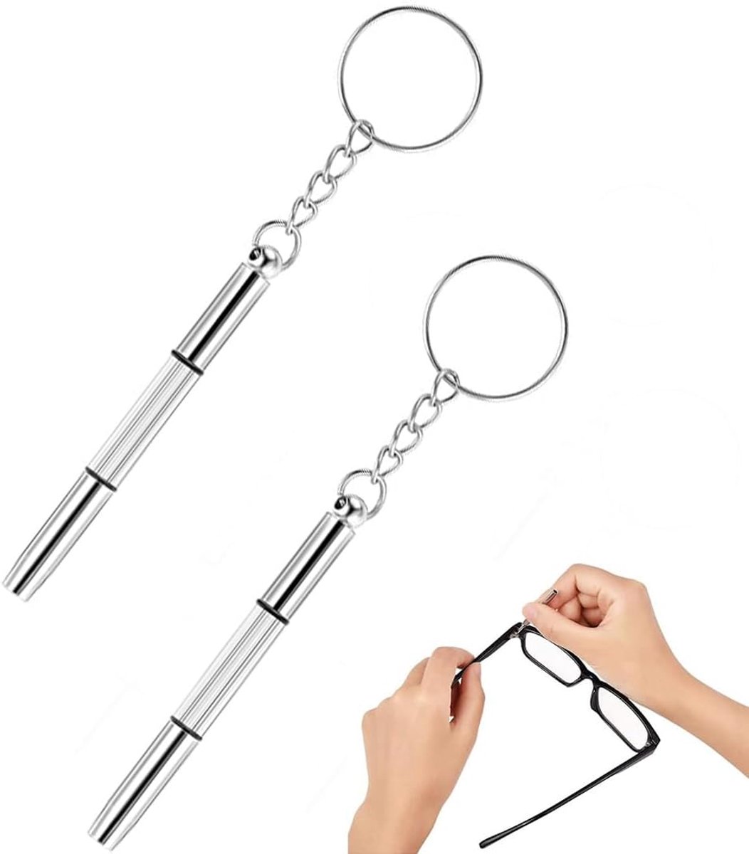 2 stuks multifunctionele schroevendraaier-reparatieset, 3-in-1 dubbele punt schroevendraaier voor de reparatie van brillen, horloges, sieraden
