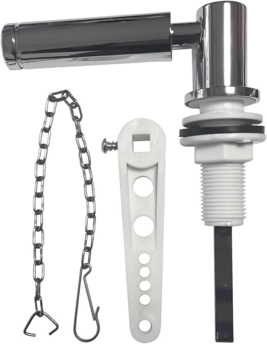 Toilet Spoelgreep - Spoelmechanisme Vervanging - Badkamer Reparatie - Lekvrij Ontwerp - Universele Pasvorm - Zilverkleurig