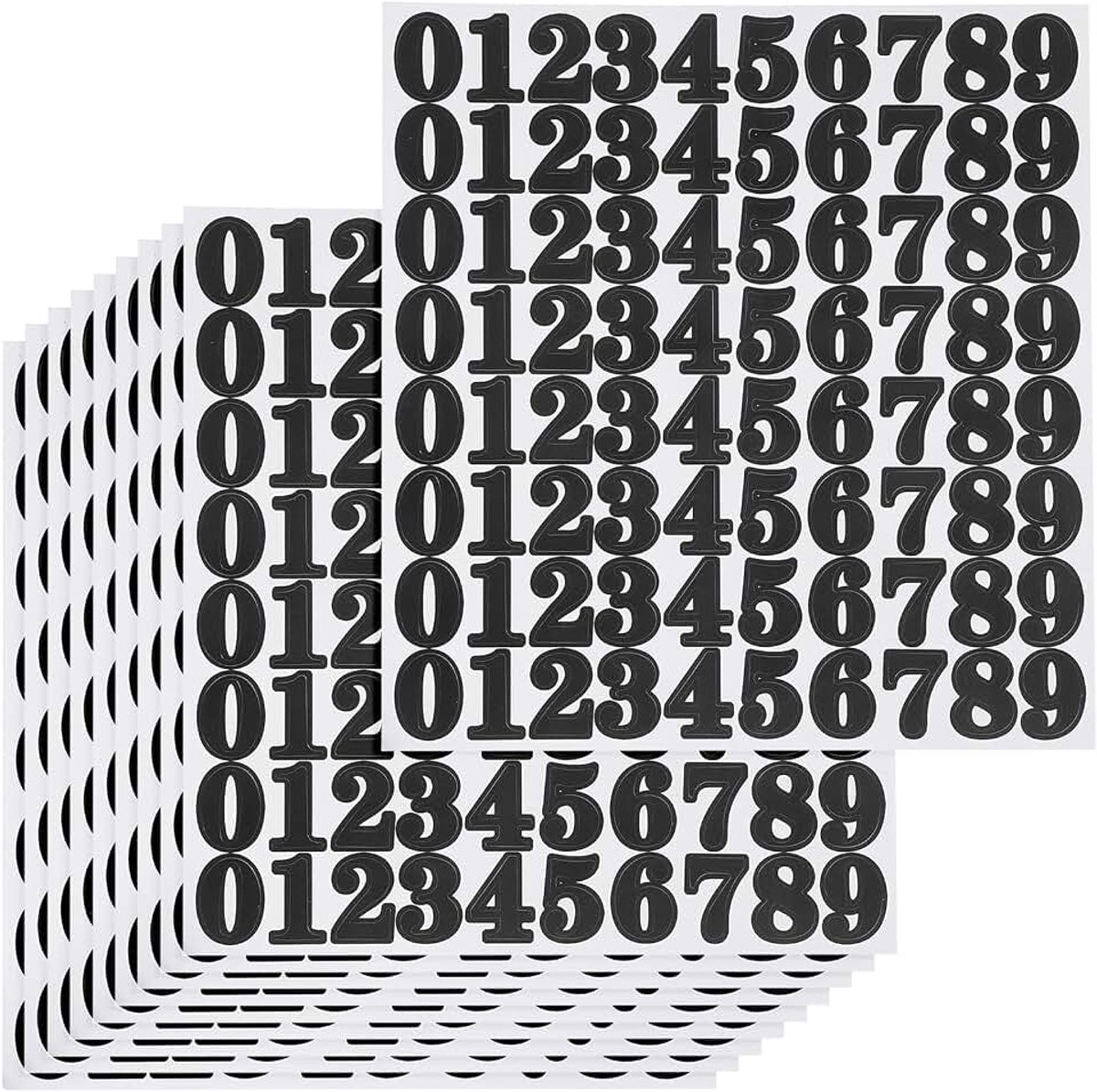 800 stuks 10 vellen brievenbusnummers, 1 inch waterdicht vinyl zwarte brievenbusnummers voor buiten, zelfklevende nummerstickers voor brievenbus, adresnummers, huis