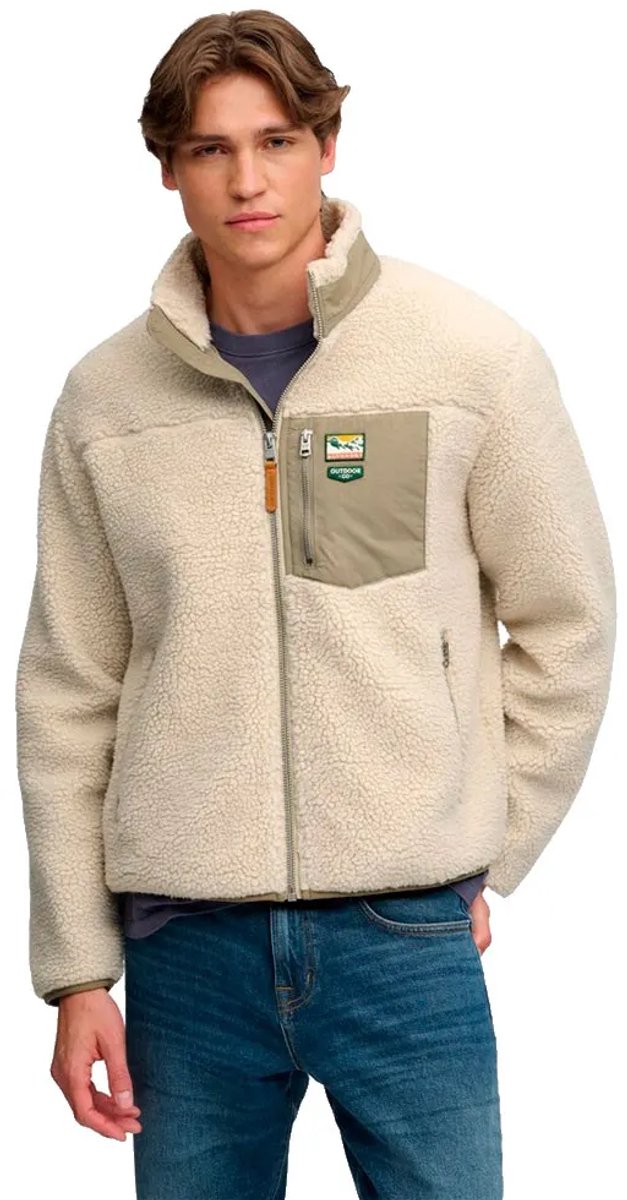Superdry Mountain Full Zip Fleece Heren Hoodies Zilver