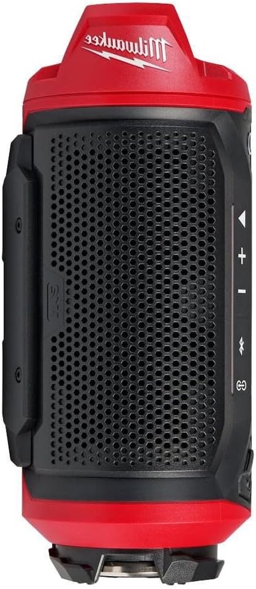Draagbare Speaker - Muziekbox Geluid - Werkplaats Geluid - Robuust Ontwerp - 5 Inch - Rood Zwart