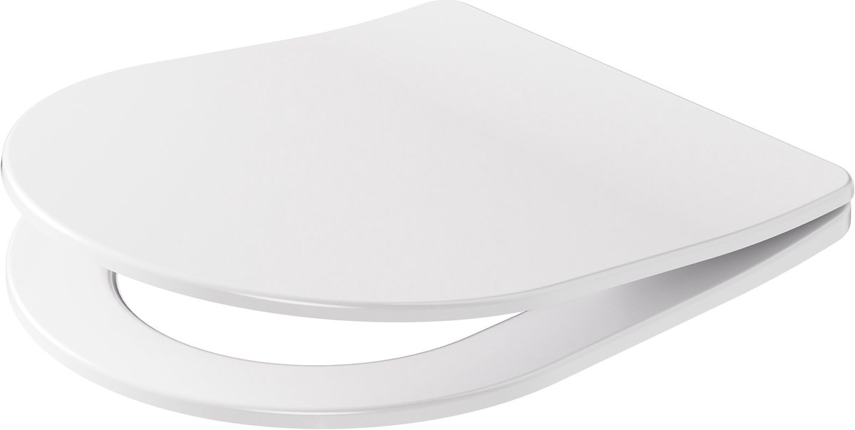 CECIPA MAX Toiletbril D-vorm Kort met Softclose - Duroplast WC Bril voor Compacte Toiletten - Wit