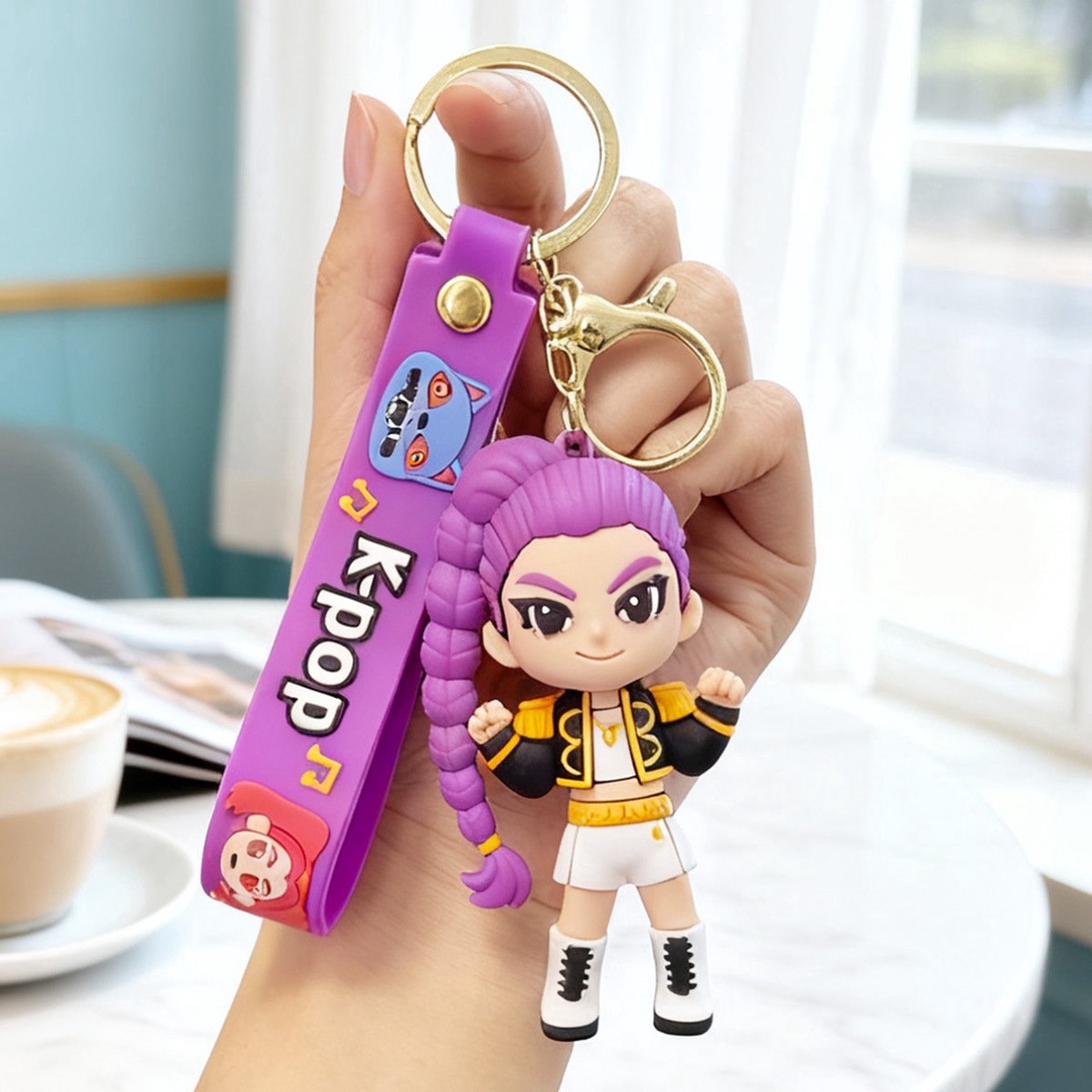 Casalora Cartoon Sleutelhanger - Demon Hunter - K-Pop Popstijl - Flexibele Sleutelring voor Tas & Sleutels