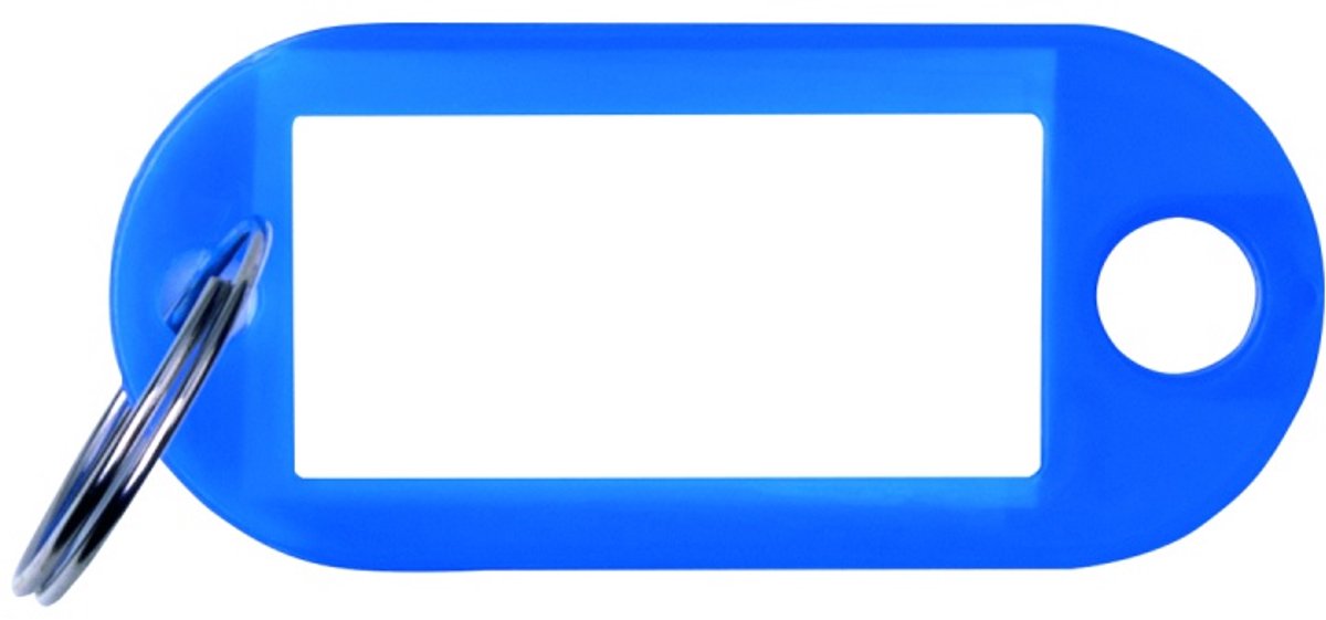 Sleutellabel, blauw, 50x20 mm, 10 stuks