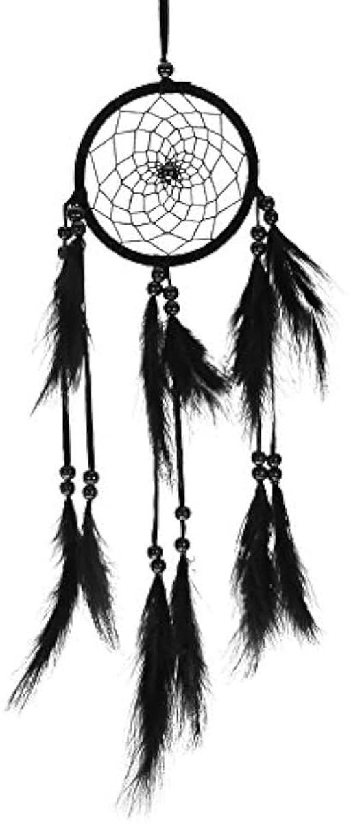 dromenvanger, handgemaakte hangdecoratie zwart, bohemian styling for woonkamer