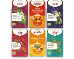 Yogi Tea - De 6 Nieuwste Smaken - Biologische Kruidenthee - voor de echte yogi tea fan - 6 Pakjes van 17 Theezakjes