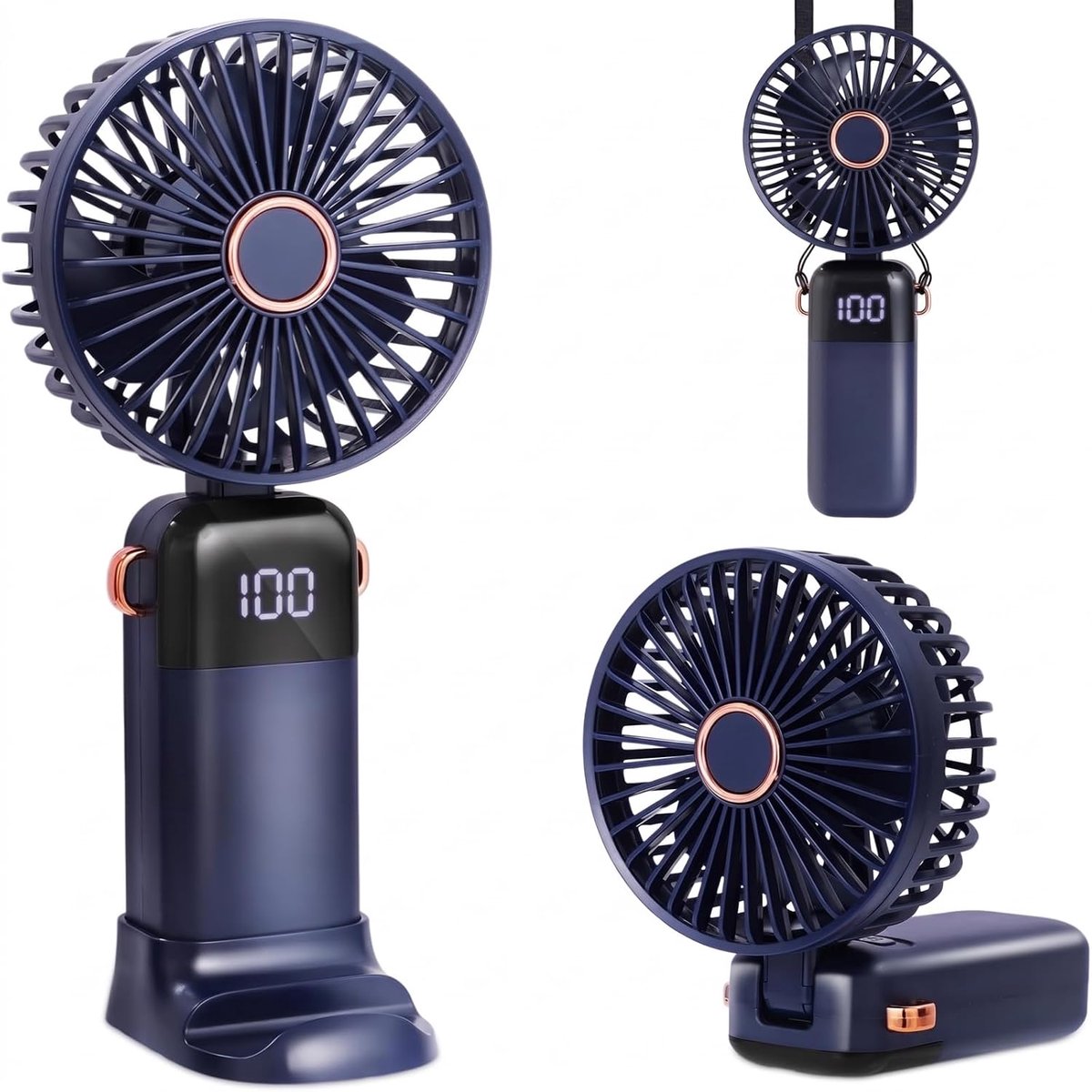 Handventilator - Oplaadbaar - 5 snelheden - Draagbare mini-ventilator voor onderweg - SnelShoppen