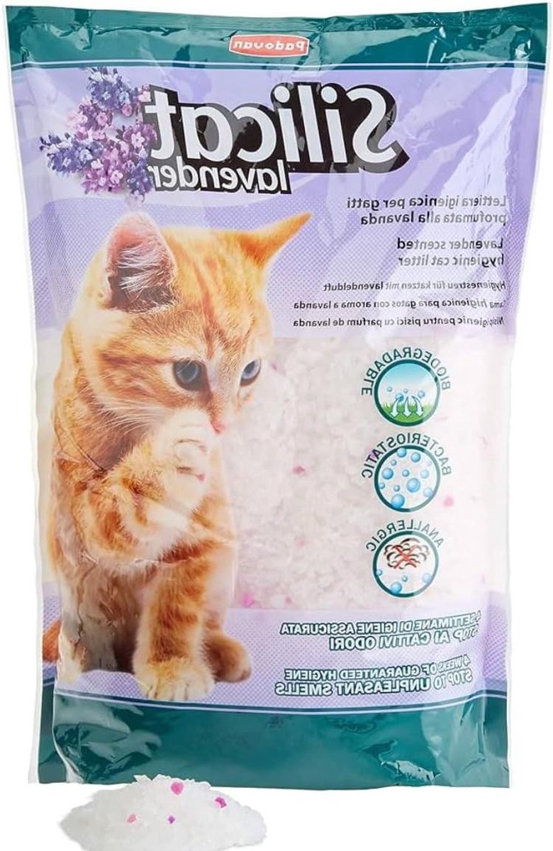 Kattenbakvulling Kristallen - Kiezels Lavendel - Frisse Kattenbak - Geurbestendig tot 5 weken - 5 liter - Transparant