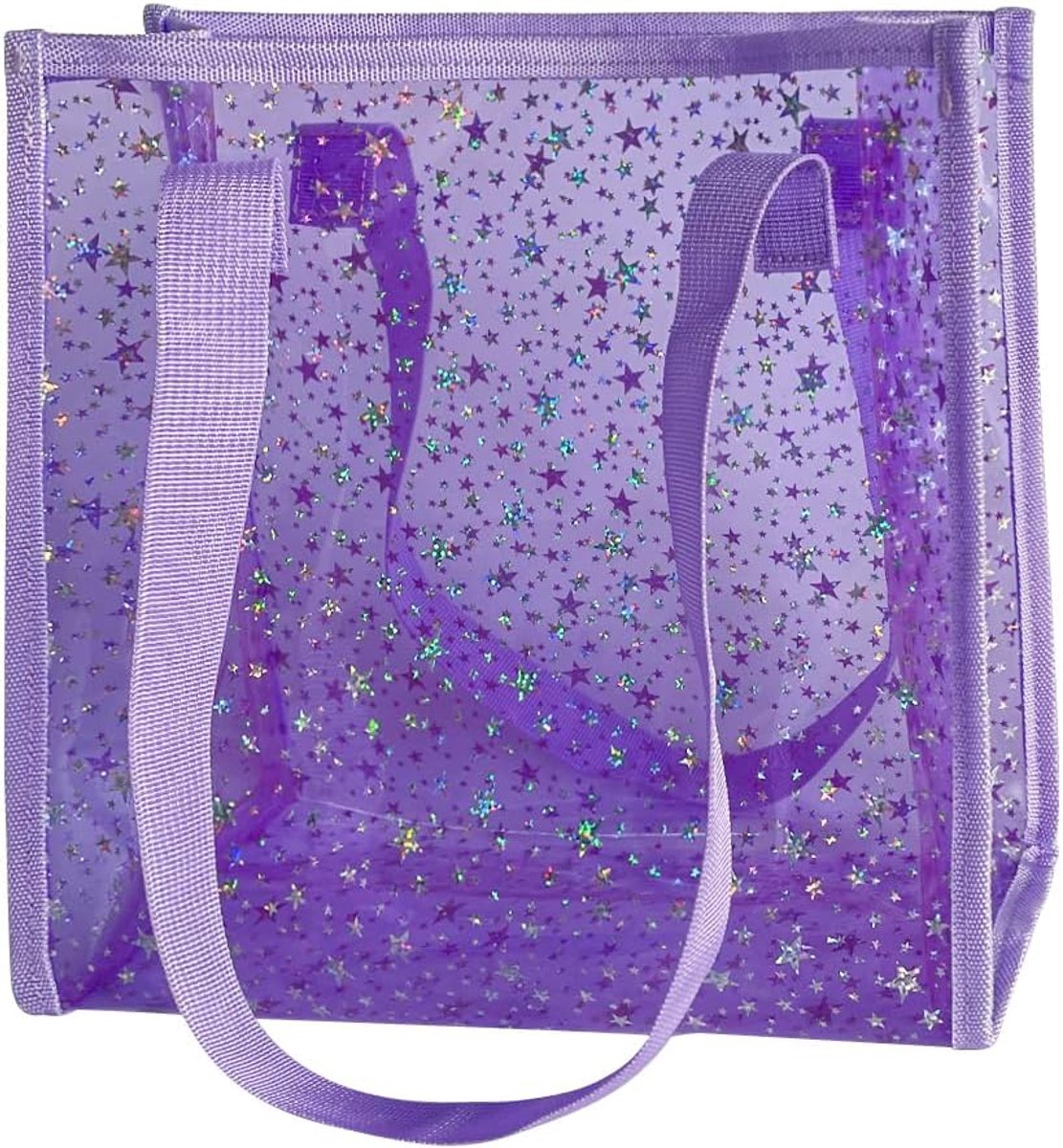 Strandtas, 26 x 25 x 10 cm, pvc, waterdichte draagtas met visschubbendesign, transparant, voor op reis
