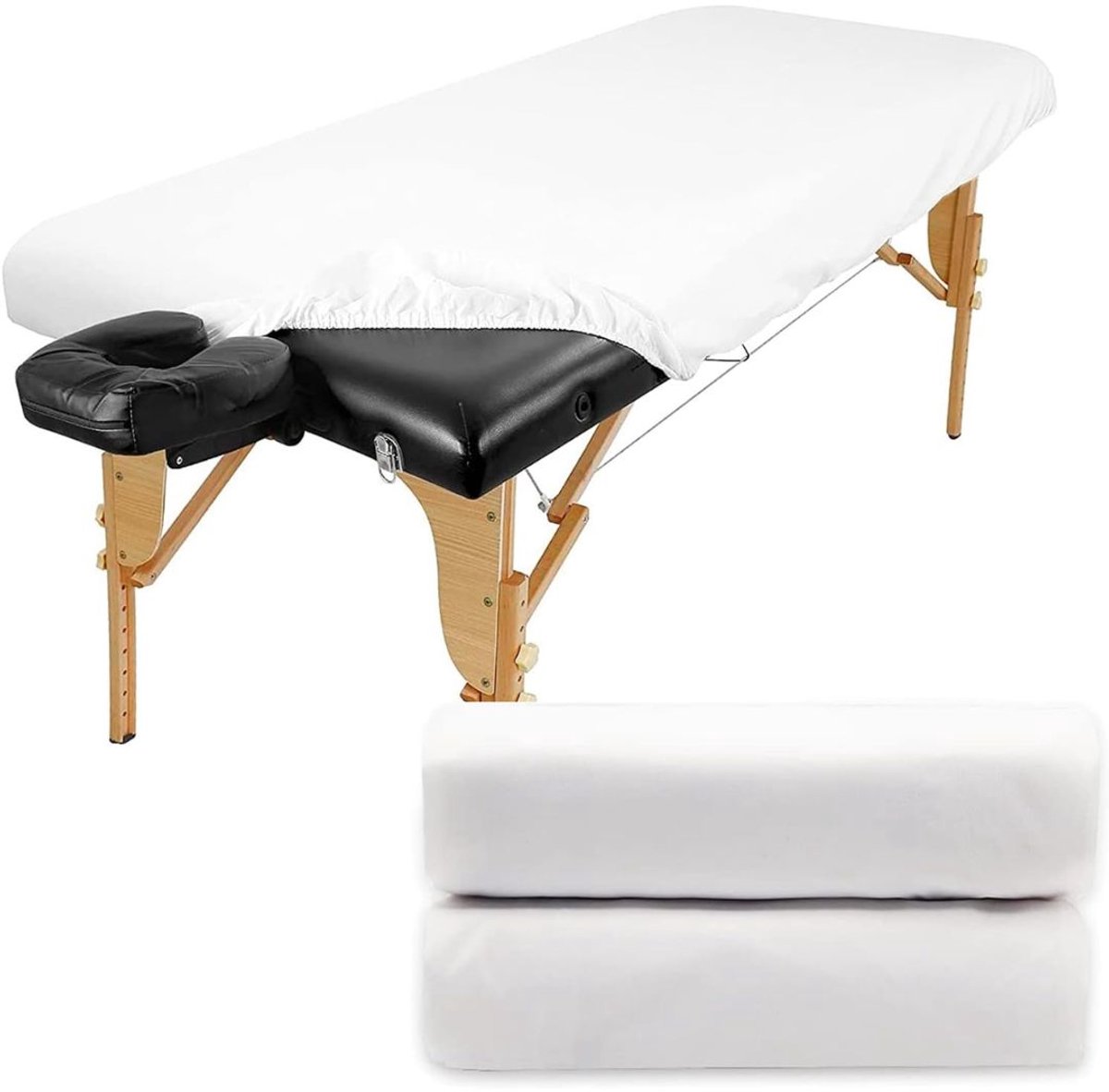 SP® Massage Tafel Hoes - Massagetafel Hoes - Behandeltafel Hoes - Wit - 190cm x 70cm x 10 cm