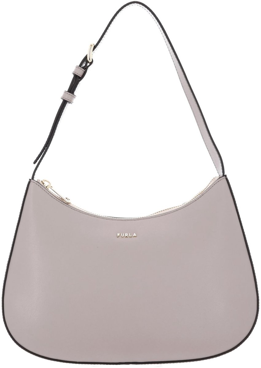 FURLA Leren schoudertas Margot Shoulder Bag Cachemire Gray Lichtgrijs