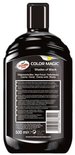 Achterkant van zwarte fles Turtle Wax Color Magic Jet Black Wax, 500 ml. Met meertalige productinformatie.