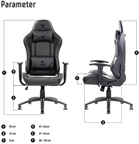 Gamingstoel Leer - Ergonomische Stoel - Langdurig Zitten - Verstelbare Rugleuning - Tot 140 kg - Zwart — afbeelding 3
