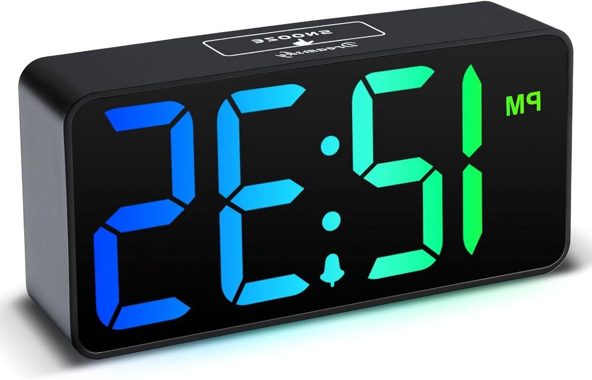 Digitale Wekker - Nachtklok LED - Wakker Worden - Instelbaar Volume - Grote Cijfers - RGB Kleuren