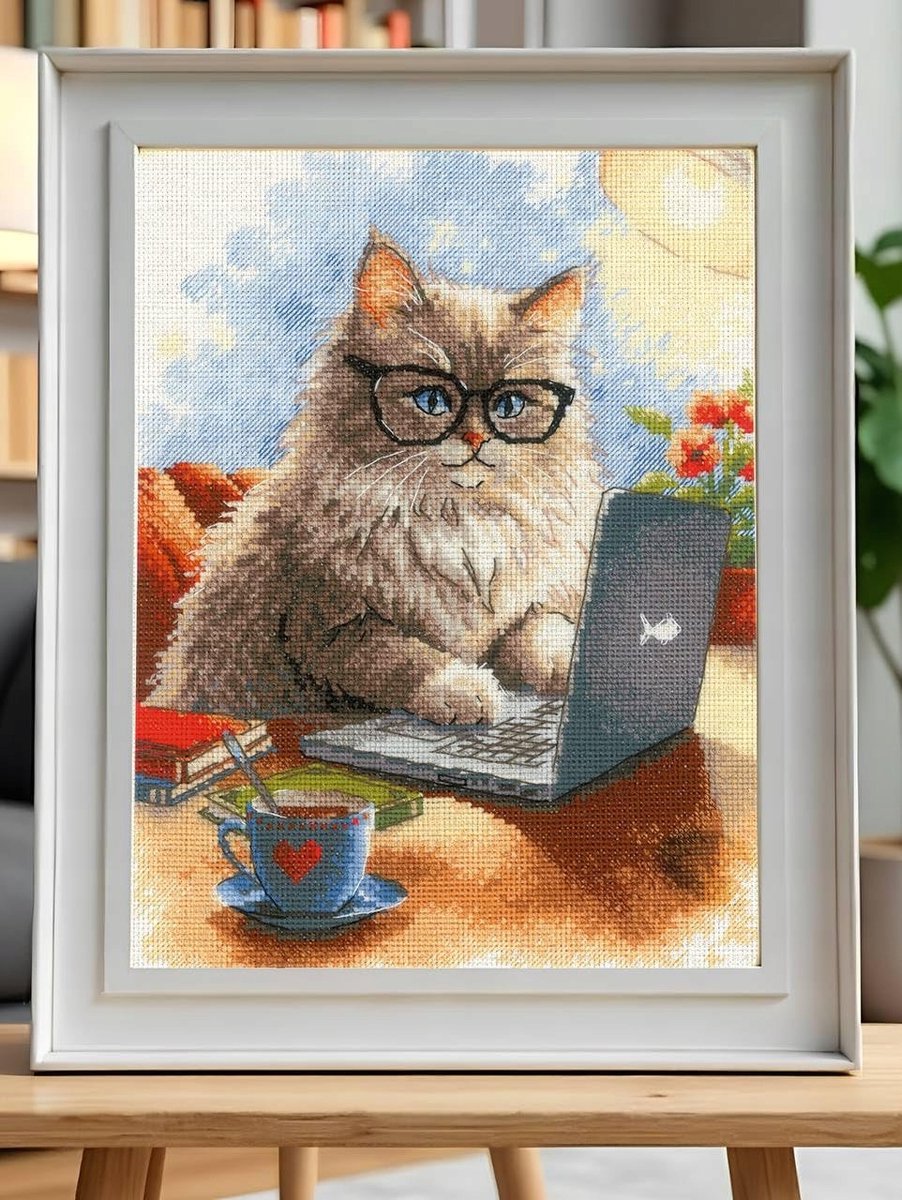 RIOLIS Borduurset 'Auteur Cat Memory' 21x30 cm
