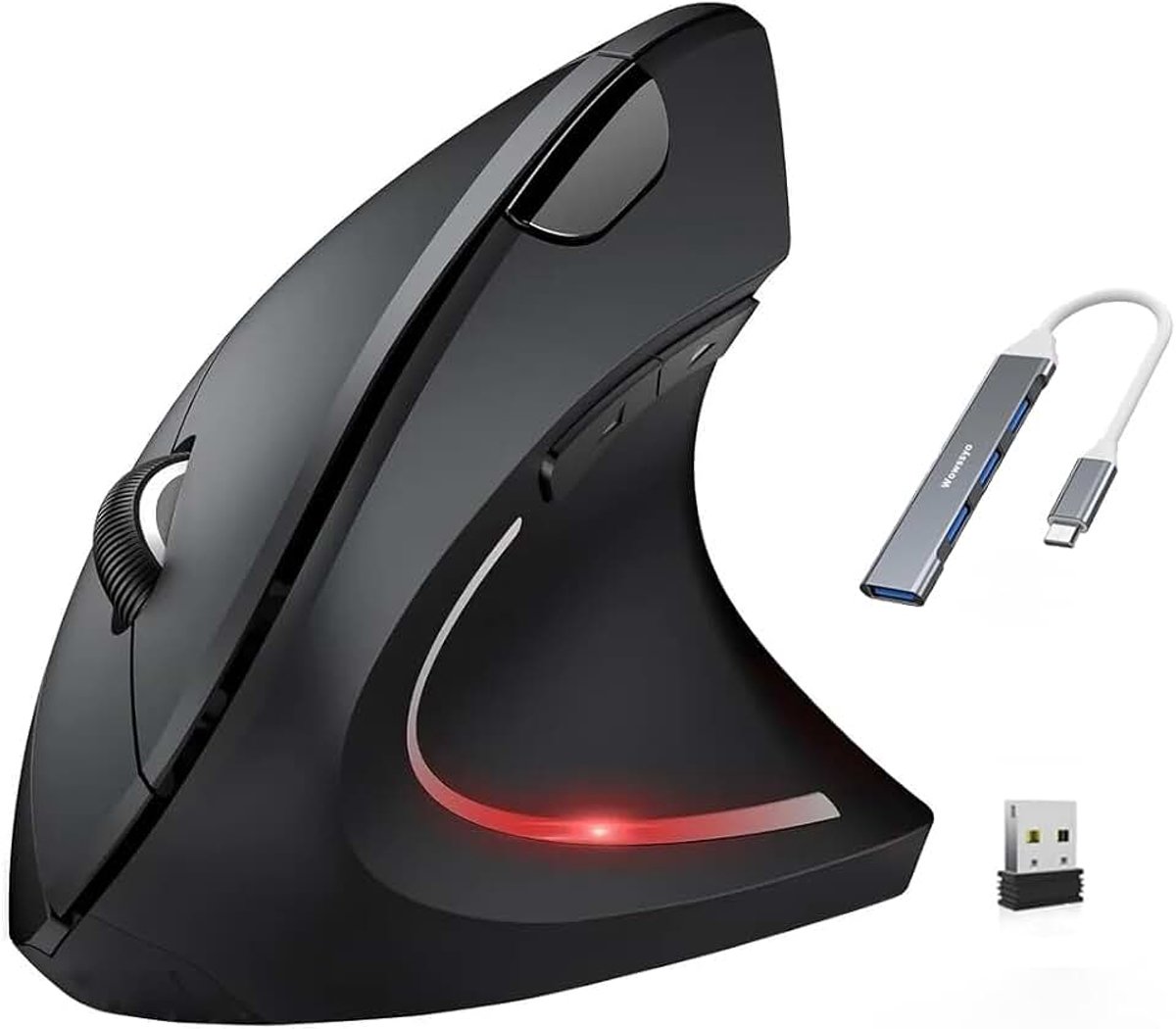 Verticale Ergonomische Muis, 1600/1200/800 DPI 5 Knoppen Draadloze Optische Muis, 2,4 G USB Verticale Ergonomische Optische Voor Windows en Mac OS