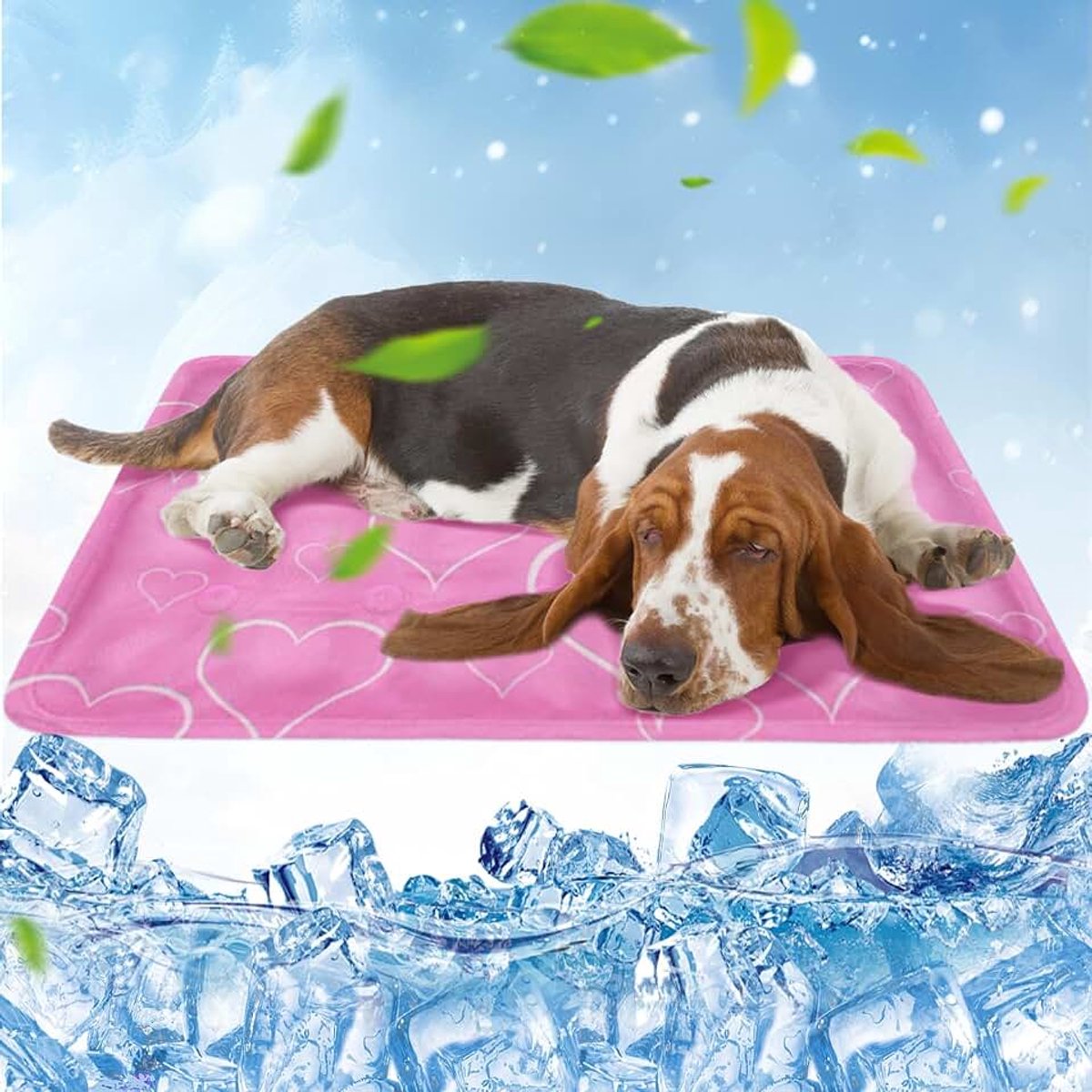 Koelmat voor Katten en Honden 40 x 50 cm - Roze Waterdichte Koeldeken Met Zelfkoelende Niet-Giftige Gel - Scheurvast en Opvouwbaar