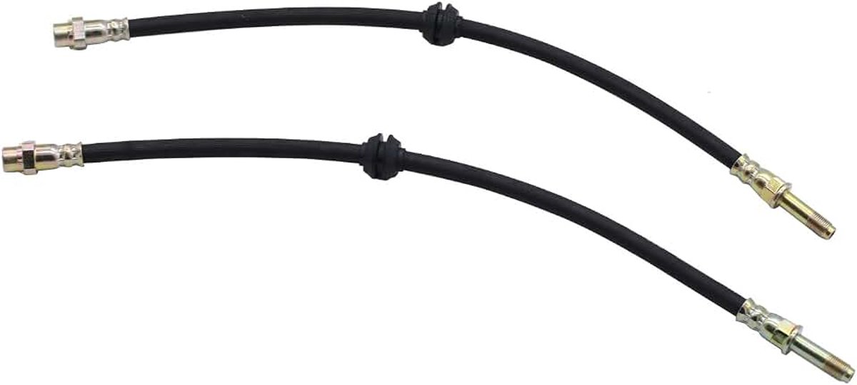 Remslangen, aluminiumlegering & kunststof, voor BMW 3-serie E46 316 318 320 323 325 330 Z4, 2 x vooraan links + rechts, 450 mm, M10 x 1 binnendraad, zwart