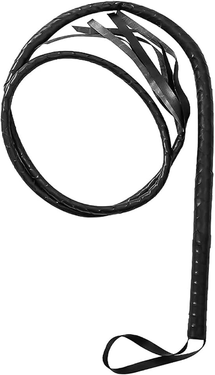 1 Stuk Zwarte Eren Zweep, Zweep, Maskerade -Kostuumaccessoires, Denim Eren Zweep, Dierentrainer -Leerzweep, Feestspeelgoed, Speelgoed Voor Volwassenen.