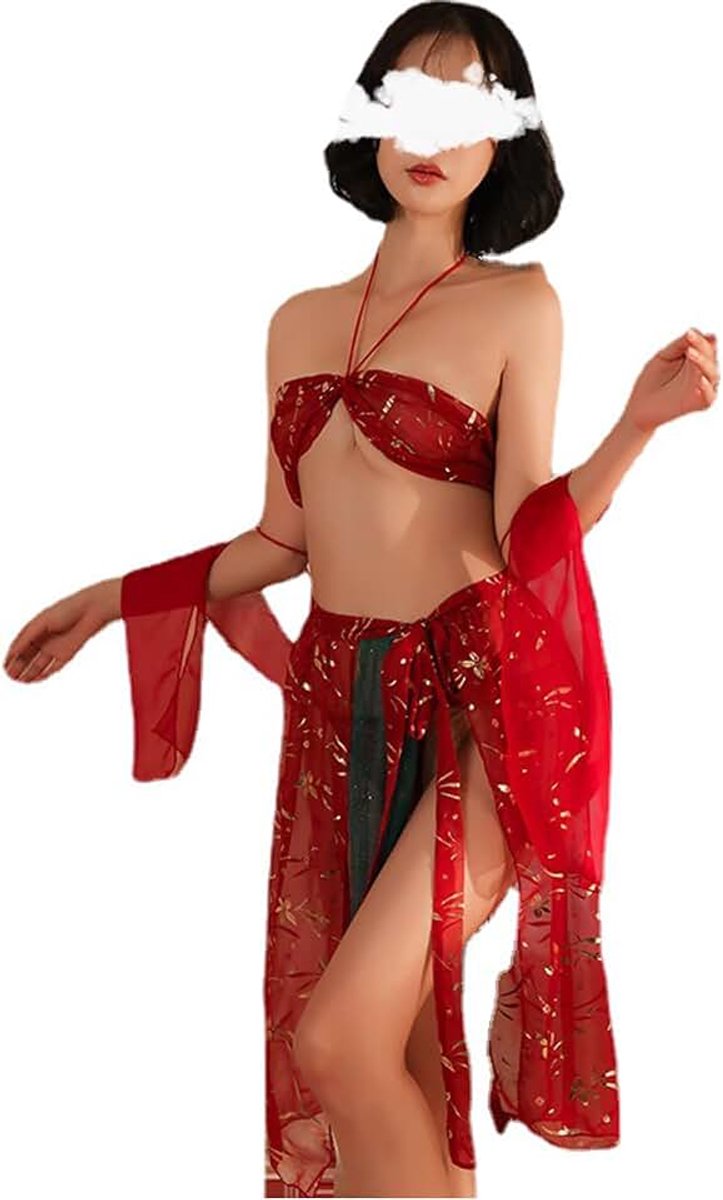 Vrouwen Anime Cosplay Lingerie Klassiek Geborduurd Hanfu Aziatische RolePlay Pak Cheongsam Jurk Kostuums
