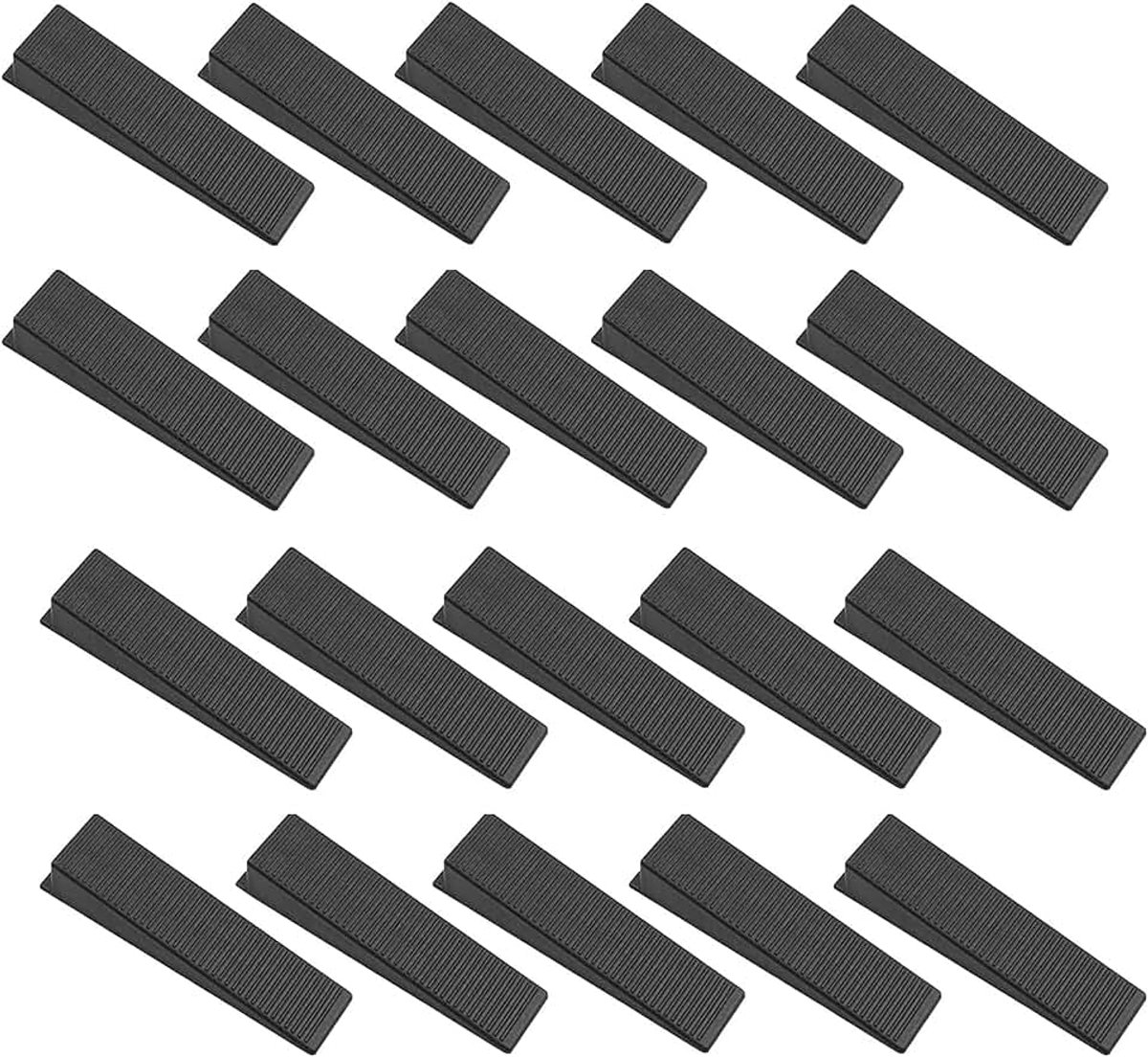 Tegelwiggen nivellerende omheiningswiggen, plastic herbruikbare wiggen voor vloer, muurinstelling, rammelende hekken, 8,7 x 2,1 x 1,5 cm, zwart