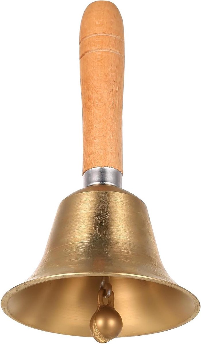 Handbel met Hout - Receptie Bel - Aandacht Trekken - Helder Melodieus Geluid - 1 Stuk - Niet gespecificeerd
