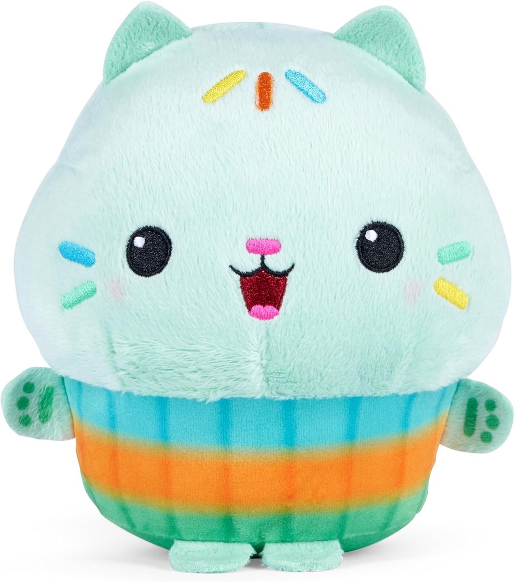 Spiele 42799 Gabby's Dollhouse, Cakey-Expression, Green Cakey, 25 cm pluche figuur