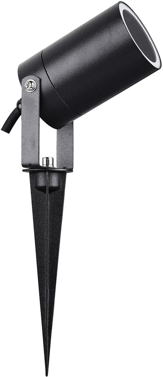 KOBI grondspot GU10 max. 35W, zwart aluminium, IP54, hoogte 305 mm diameter 75 mm, lamp niet inbegrepen