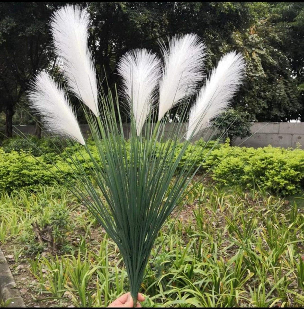 Palmboom 90 cm 5vork groot kunstriet gras planten plastic wit bruiloft bloem doe-het-zelf materiaal kantoor woondecoratie accessoires nep planten (kleur: groen wit)