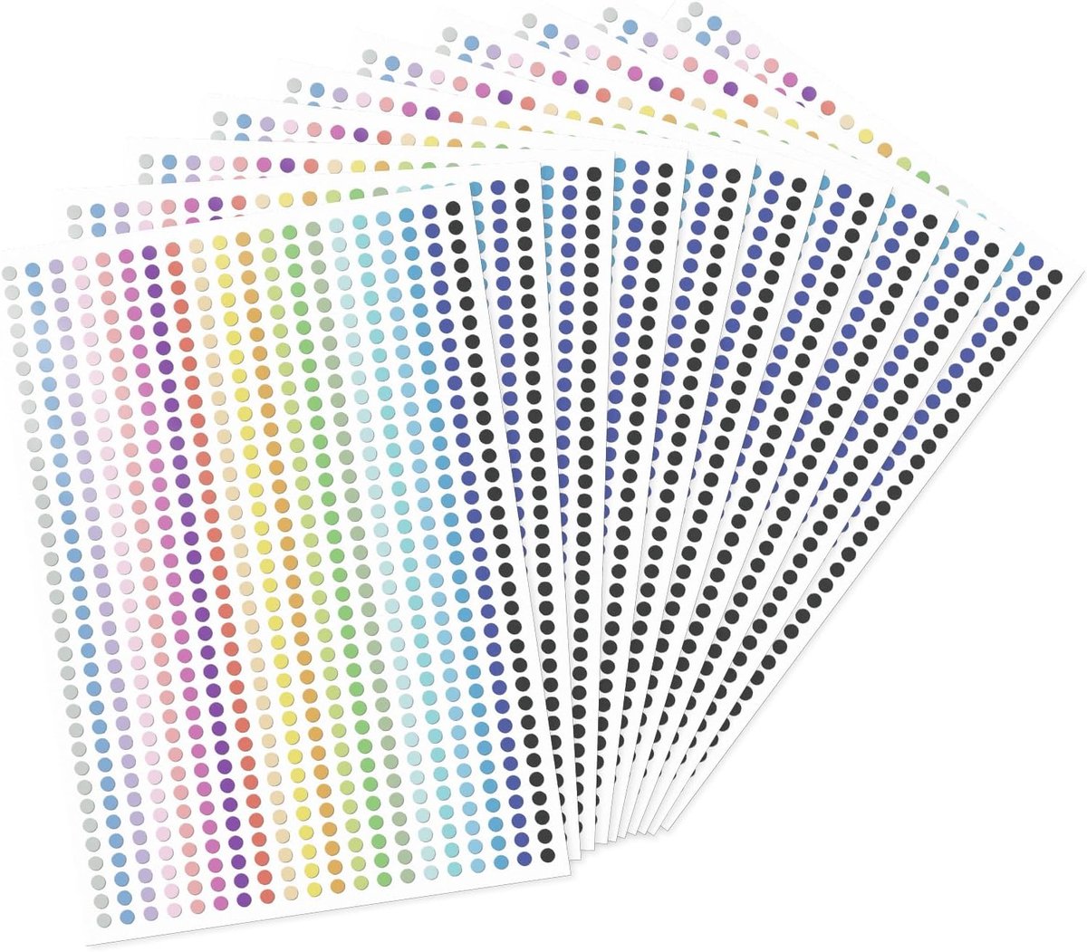 7000 stuks kleurverloop puntstickers 6,3 mm ronde vinyl kleefpunten zelfklevende etiketten markeringspunten voor kleurcodering