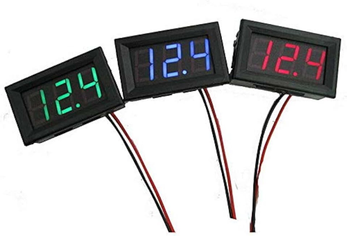 Digitaal Display Panel BI-TOOL 2 Draad Dc 4.7-30v LED Panel Digitaal Display Spanningsmeter Voltmeter voor Auto en Motor (Blauw Display)
