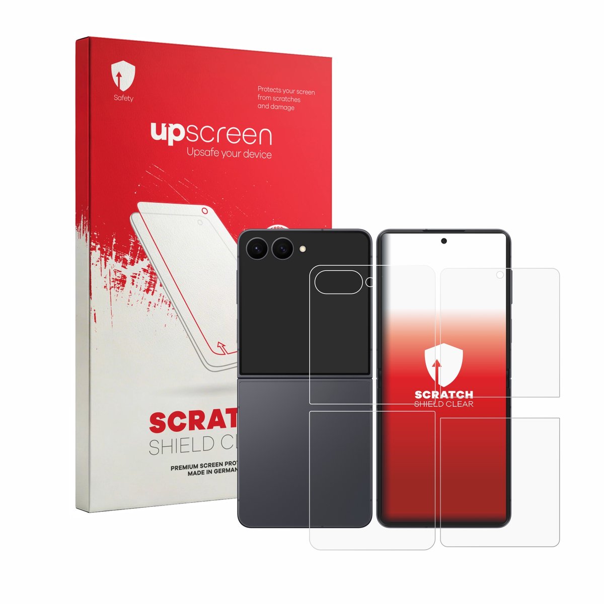 upscreen - Screenprotector voor Samsung Galaxy Z Flip 8 (Voor+Achter) - Folie Beschermfolie transparant