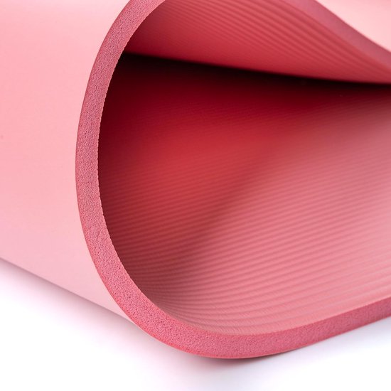 Fizyo dikke grote yogamat, pilates en gymnastiek, antislip NBR-schuim, synthetische rubber, training, fitness, ontspanning, oefening, duurzaam, voor dames en heren, 190 x 100 x 1,5 cm (Roze) — afbeelding 3
