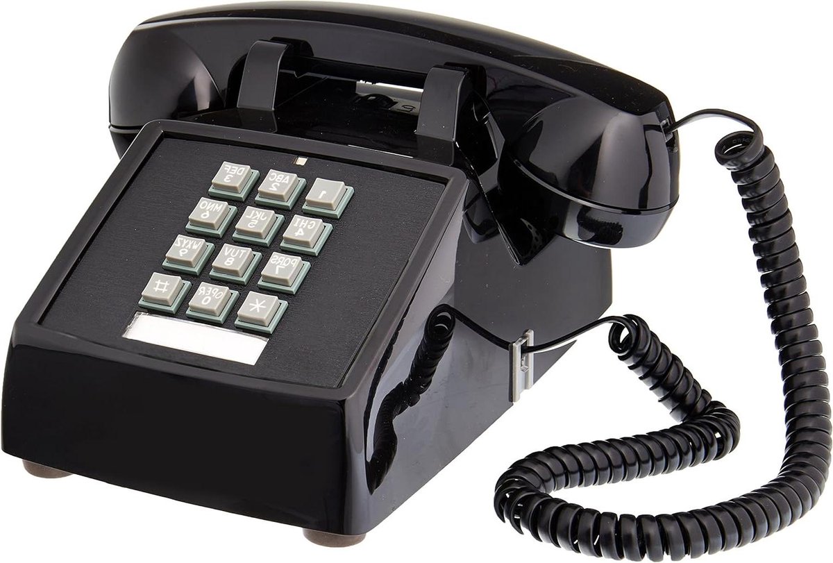 Bedraad Telefoon - Telefoonapparaat - Thuisgebruik Kantoor - Enkel Toetsenbord - 25.9 cm - Zwart