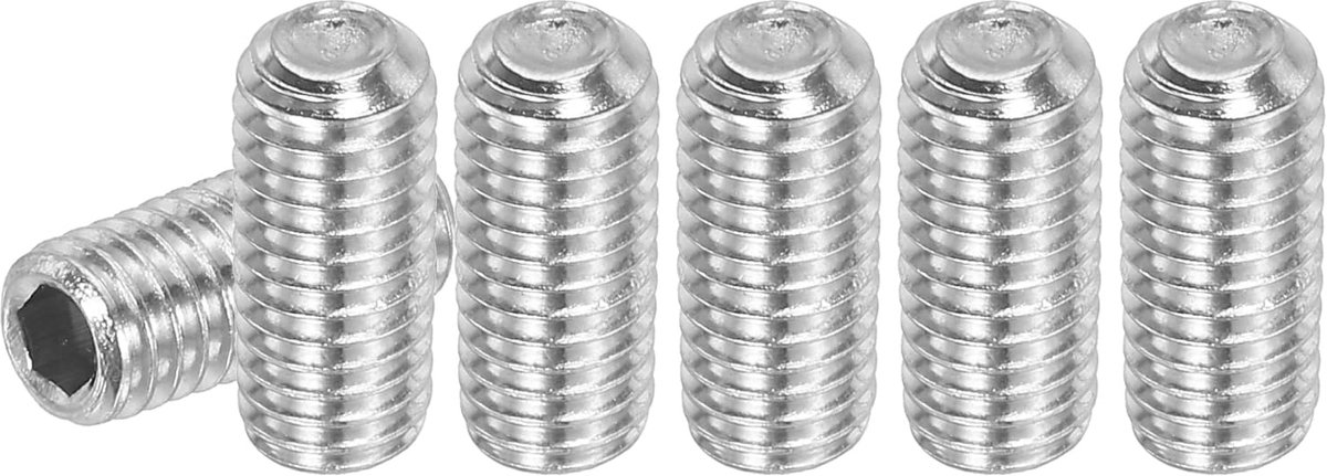 30 stuks madenschroeven M5 x 12 mm, 304 roestvrij staal, madenschroevenset voor deurklinkhouder, meubellampen, waterkraan, reparaties, zilveren binnenzeskant, schroefdraadpennen, schroevenset
