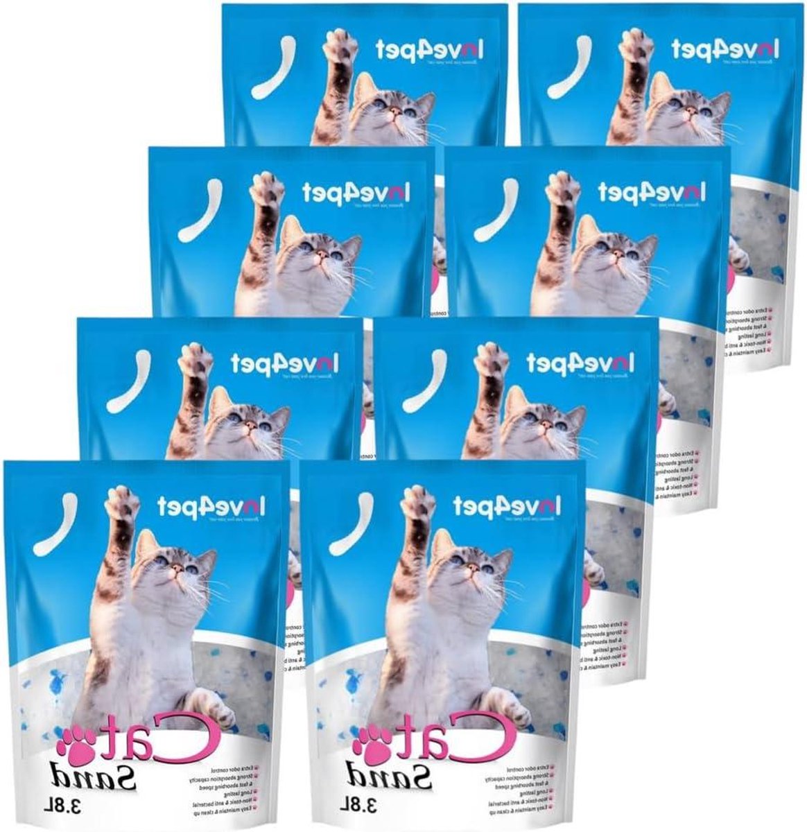Kattenbakvulling - Kiezels Zand - Hygiënisch Huisdier - Stofvrije Korrels - 3.8 L - Blauw Tint