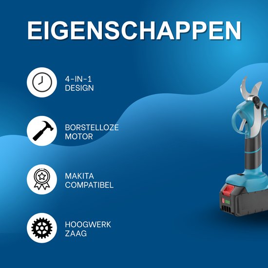 Telescopische Elektrische Kettingzaag 4-in-1 - Voor tuinieren en snoeien - Hoge tak zaag & schaar functie - Kleur: rood, lengte: 10 cm (voor 4 inch) — afbeelding 2