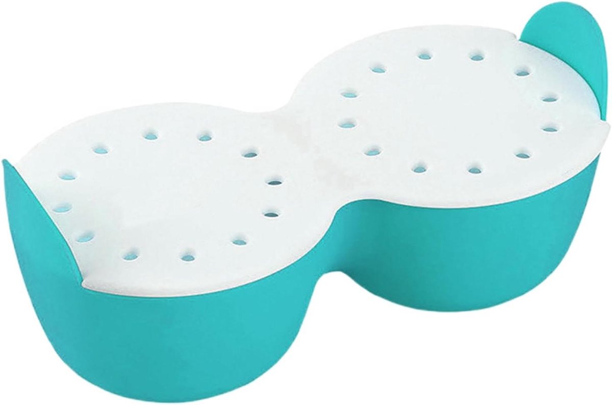 Eierdopjes - Eiermakers - Ontbijt Bereiden - Antiaanbaklaag - 2 Holtes - Blauw