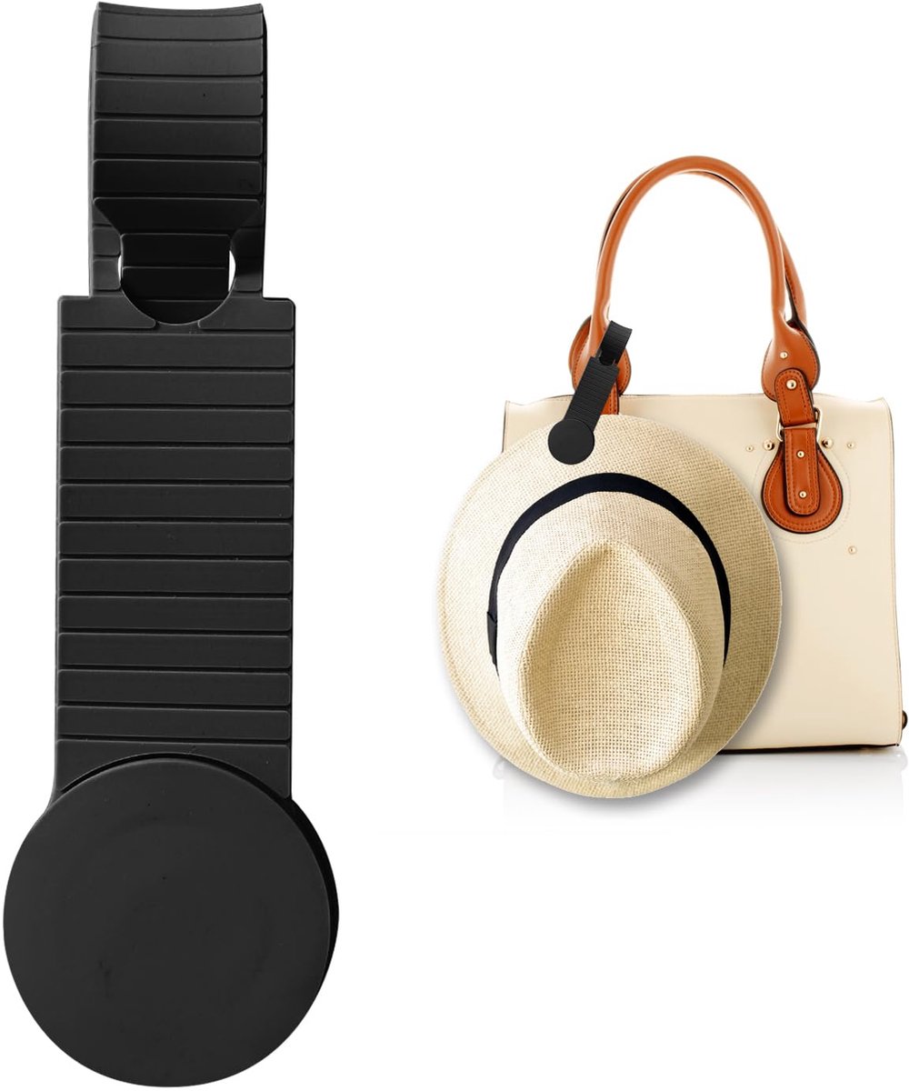 Draagbare Magnetische Hoedenhouder Siliconen Dop Clip voor Reistassen Manden Handtassen Portemonnees Outdoor Reizen Handsfree Hoed Accessoires(Zwart)