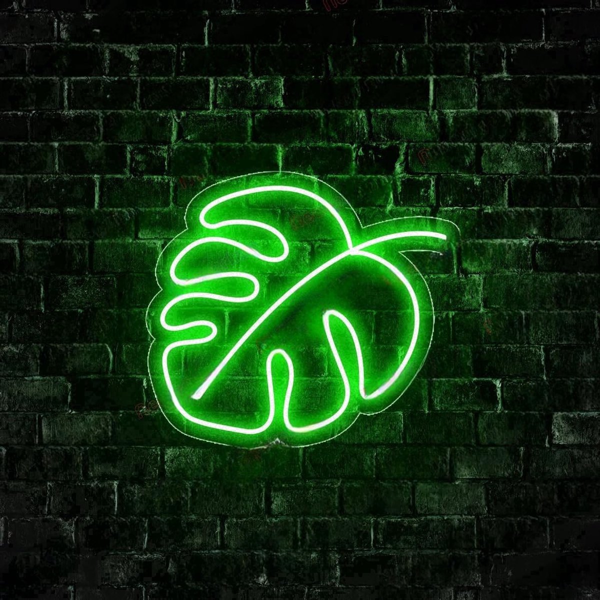 Zomer Groen Neon Teken Monstera Leaf LED Teken Plant Neon Monstera | Groen Esthetisch Teken, Groene Lover St Patricks Day Neon Sign