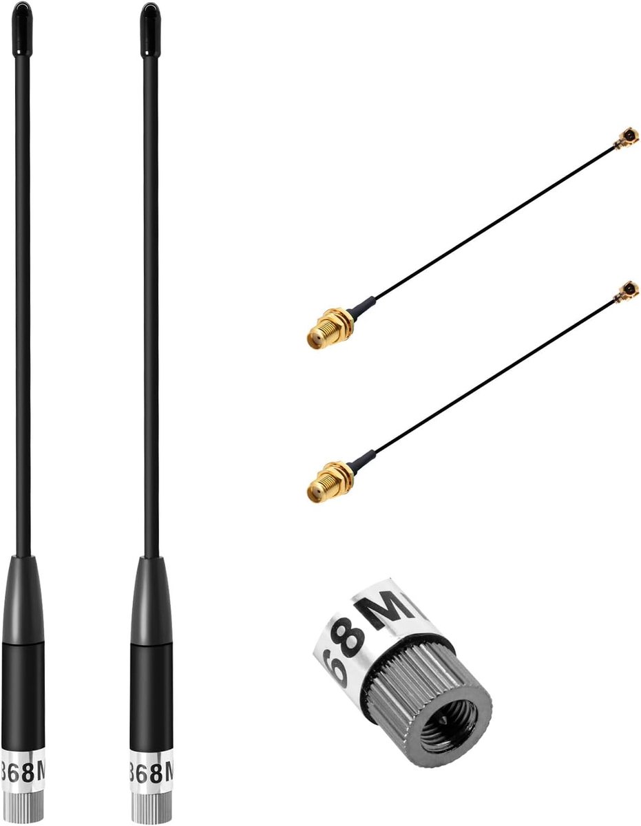 868MHz LoRa Antenne 10dBi voor Meshtastic LoRa Long Range Soft Whip-Antenne, SMA Mannelijk 195mm + (U.FL IPX) naar SMA Vrouwelijke Kabel voor ESP32, LoRa 32 V3, LoRa32u4 II (2 stuks)
