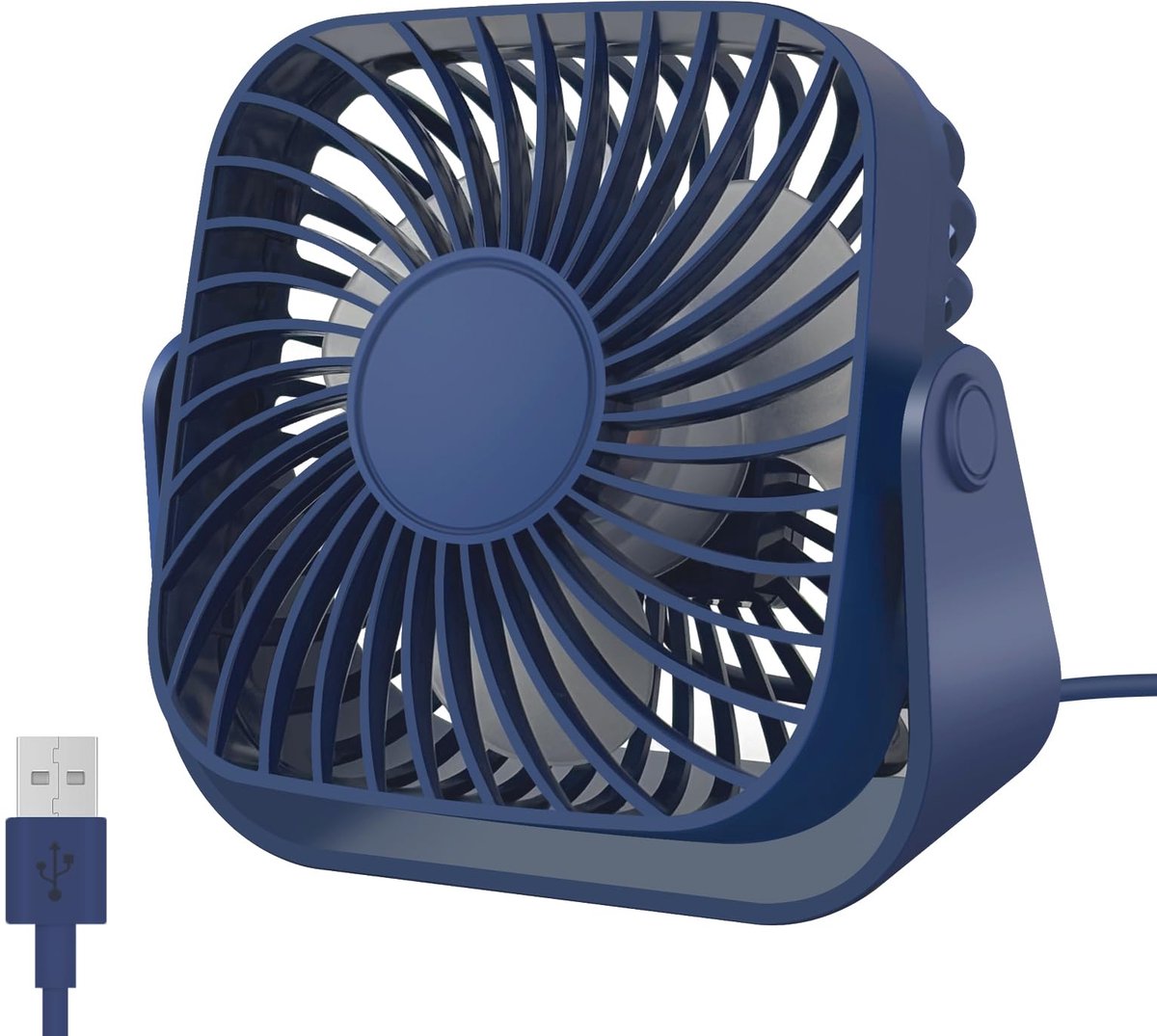 USB-ventilator - kleine desktopkoeling - 3 snelheden - 360° rotatie voor persoonlijk gebruik - SnelShoppen