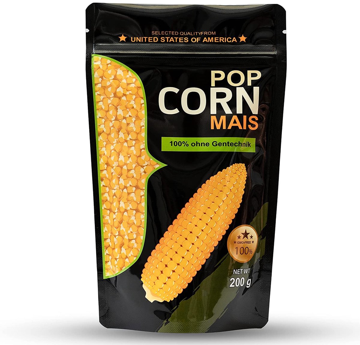 Popcorn mais 200g - geurbeschermende verpakking - GMO-vrij - perfect voor popcornmachine - SnelShoppen