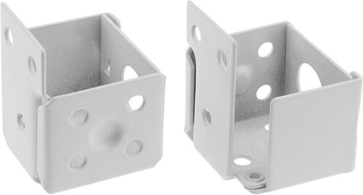 Jaloezieën Box Beugels - Metalen Bovenrail Beugel Houder - 2,5 cm x 2,5 cm - 1x1 duim - Mini Jaloezieën - Geschikt voor 1-duim Mini Jaloezieën - Wit - 2 Stuks