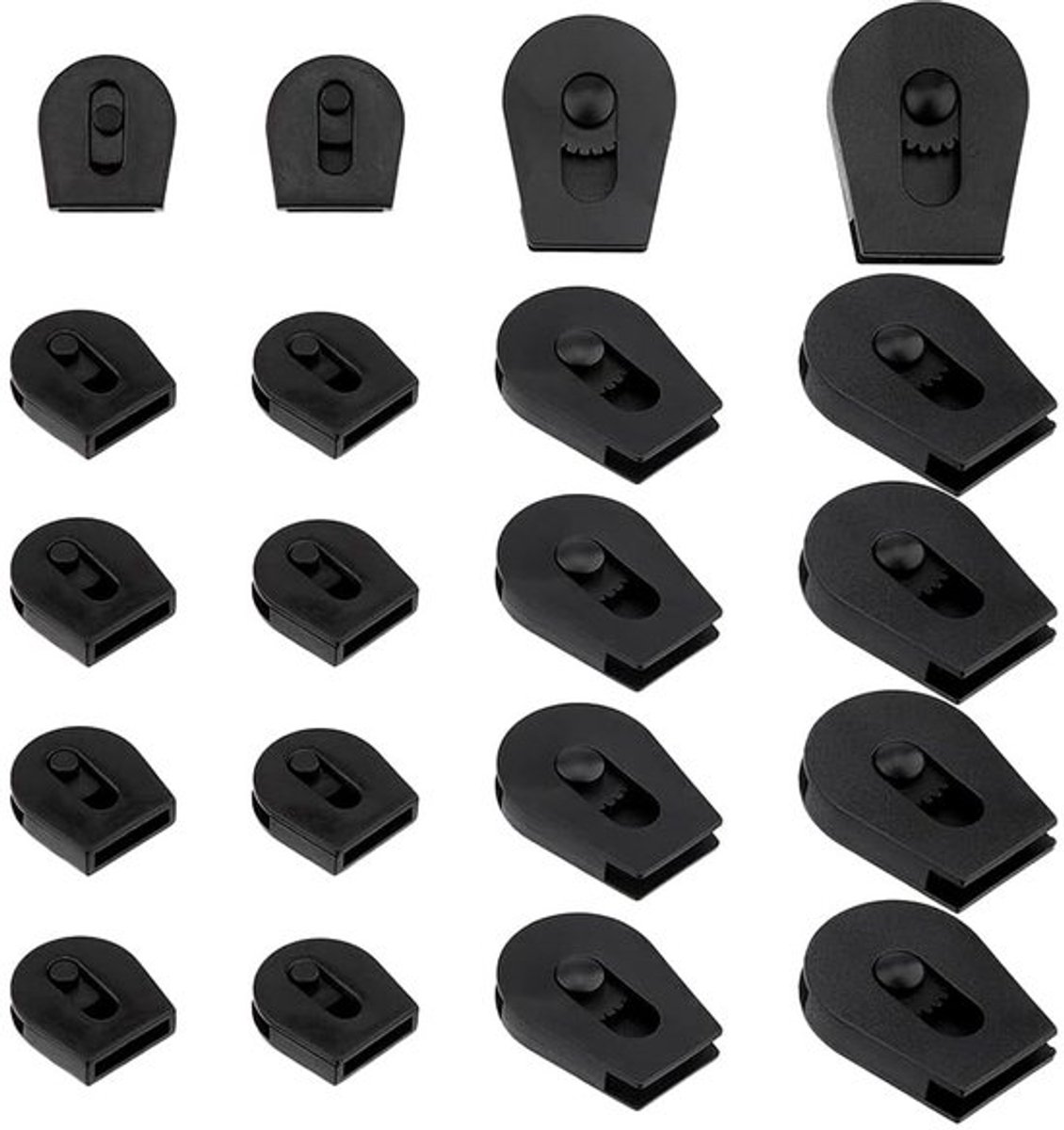 Koordsloten 20 Stuks - Plastic Koord Uiteinden - Wielen Koordsloten - Trekkoord Vervanging - Schoenveter Sloten - Outdoor Rugzak Accessoire - Koorduiteinden