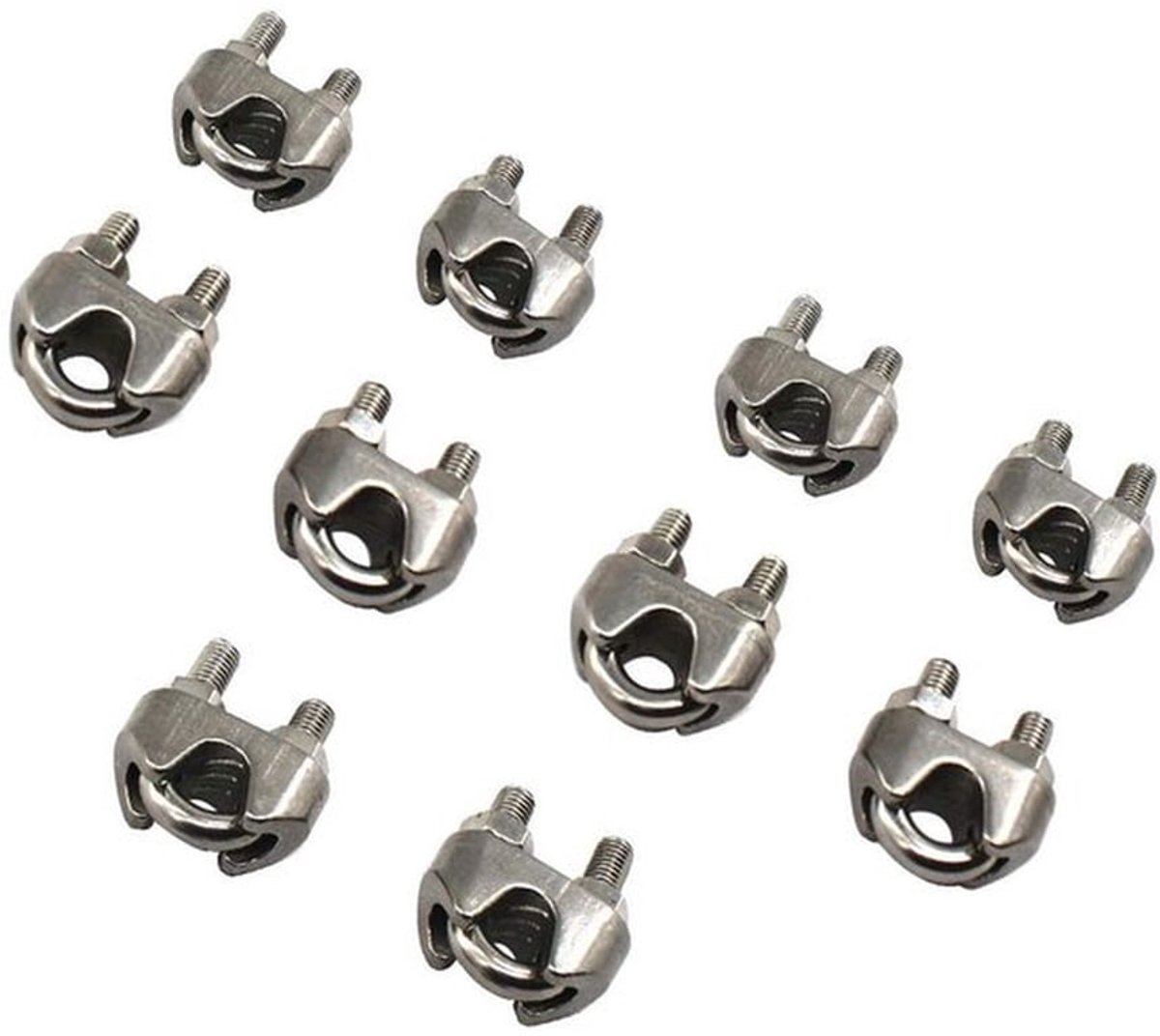 Kabelklem M4 - 10 Stuks - Roestvrij Staal - Draad/Kabel Clip - Corrosiebestendig - Voor Touw/Kabel tot 4mm - Kabelclip
