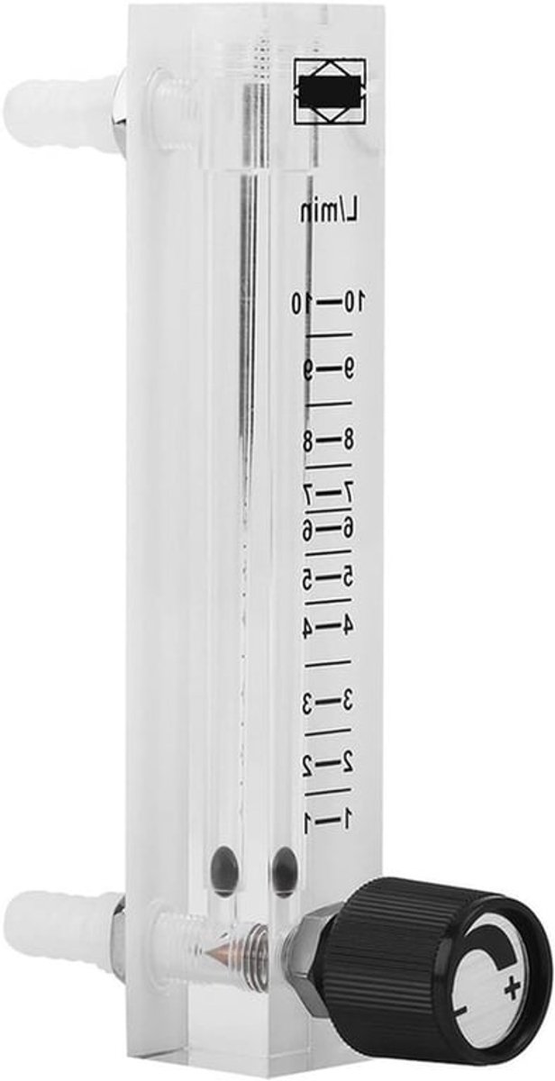 Gasflowmeter - Flowmeter - Zuurstof - Lucht - Acryl - Regelklep - Geschikt voor Lucht en Zuurstof - Acryl Rotometer met Regelklep - 1-10LPM Flowmeter 0-15 Lpm