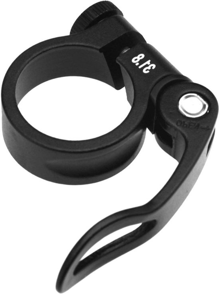 Fiets Zadelpen Klem Mountainbike Cyclus - Zwart Aluminium Legering - 31.8mm - Quick Release - Geschikt voor Merk - Zadelklem - Fietsen-onderdelen.